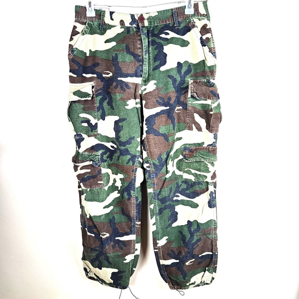 Vintage 70s Redhead Pants Mens 36x29 FIT 34X29 Woodland Camo Hunting Flannel